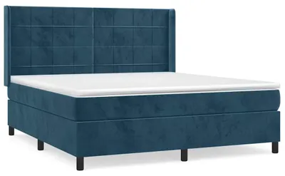 Produktbild von vidaXL Boxspringbett mit Matratze Dunkelblau 160x200 cm Samt