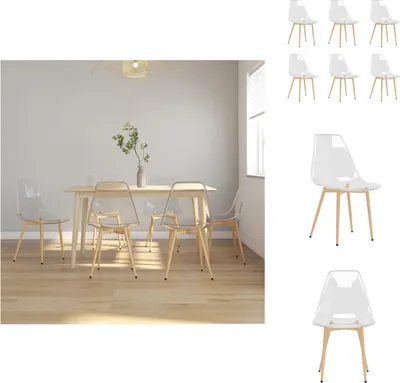 Productafbeelding van vidaXL Eetkamerstoelen, 6 stuks, transparant PET - Eetkamerstoelen