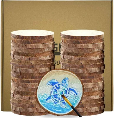 Produktbild von Holzscheiben rund, 5-6 cm Durchmesser, 0,5 cm Dicke, 40 Stück, zum Basteln
