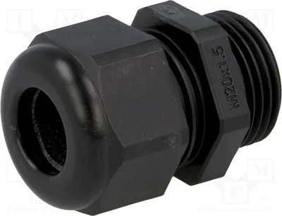 Obrázok produktu pre 5 x káblové priechodky, čierna, M20, IP68, kód: 1.209.2001.50, množstvo: 1,5 ks