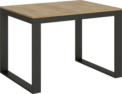 Produktbild von Ausziehbarer Tisch 90x120/224 cm Gestell Tecno Evolution Nature Eiche Anthrazit