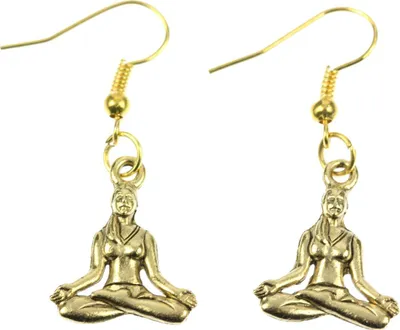 Produktbild von Buddha Yoga Lotussitz Ohrringe Meditation Miniblings Tibet Buddhismus gold