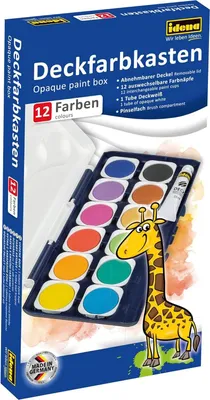 Immagine prodotto di Idena 12 colori scatola colori opachi + 1 tubo bianco opaco