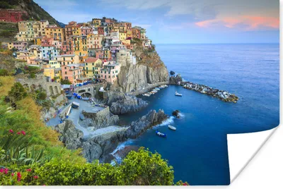 Produktbild von MuchoWow® Poster Beleuchtetes Dorf Manarola in den Cinque Terre 120x80 cm - Bilder