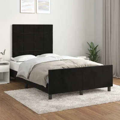 Produktbild von Bettgestell mit Kopfteil Schwarz 120x200 cm Samt , Klassische Betten Design 2024