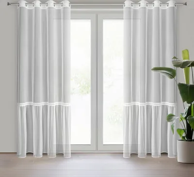 Produktbild von Gardine NAOMI weiß 140x260 cm Ösen Ösenvorhang