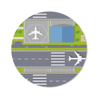 Produktbild von MuchoWow® Mauspad Mousepad Design - Flughafen - Flugzeug 20x20 cm - Mousepads - Maus Mat - Pad - Mausunterlage - Schreibtischmatte