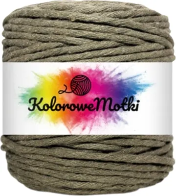 Zdjęcie produktu dla KoloroweMotki | Sznurek bawełniany | 100m 5mm | Khaki | Sznurek bawełniany do makramy | Mocny sznurek ekologiczny | Sznurek do rękodzieła