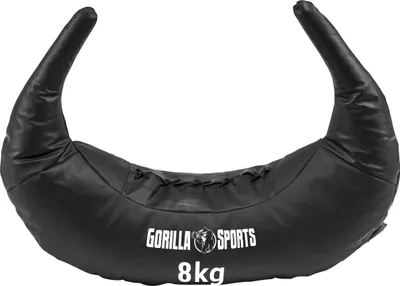 Produktbild von GORILLA SPORTS® Bulgarian Bag - 8kg, 5 Schlaufen, aus Kunstleder, Schwarz - Sandsack, Bulgarische Tasche, Power Bag, Sand Sack, Krafttraining, Fitness
