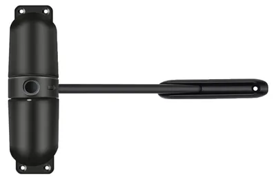 Productafbeelding van Trekveer deurdranger deursluiter - Automatische tuindeur sluiter - Massief staal - Zwart - 120 mm