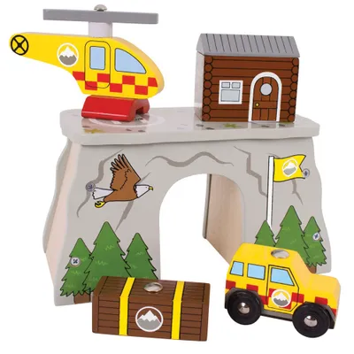 Produktbild von Bigjigs Holzrettungsset Bergtunnel