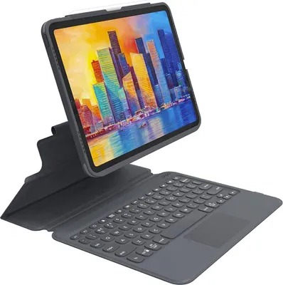 Image de Zagg Pro Keys Clavier sans fil avec trackpad Bookcase iPad Pro 11 pouces (2018/2020/2021/2022) / iPad Air (2020) gris