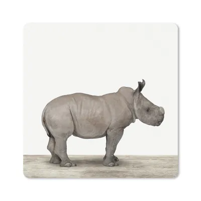 Produktbild von MuchoWow® Mauspad Mousepad Rhinozeros - Tiere - Jungen - Mädchen 20x20 cm - Mousepads - Maus Mat - Pad - Mausunterlage - Desk Mat - Bureauartikeln