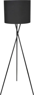 Zdjęcie produktu dla Lampa stojąca podłogowa trójnóg czarna z abażurem 1xE27 20W TEKLA Polux