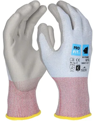 PU Schnittschutzhandschuh"Perfect Cut C", hellblau/grau 8 (Packung à 12 Paar)