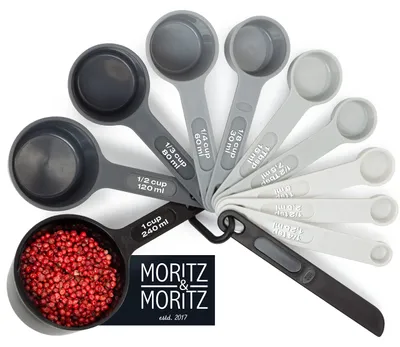Obrázek produktu pro Sada 11 odměrných lžiček, od 1/4 čajové lžičky až po 1 odměrku, stohovatelná