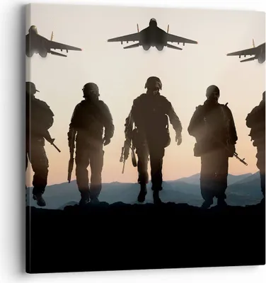 Produktbild von Bild auf Leinwand - Leinwandbild - Armee Militaria - 40x40cm - Wand Bild - Wanddeko - Wandbilder - Leinwanddruck - Bilder - Kunstdruck - Wanddekoration - Leinwand bilder - Wandkunst - AC40x40-3436