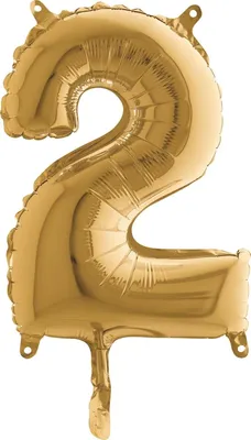 Produktbild von 14"/Ø36cm Mini Zahlen Folienballon | Gold #2