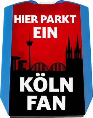 Produktbild von Hier parkt ein Köln Fan Parkscheibe in Vereinsfarben