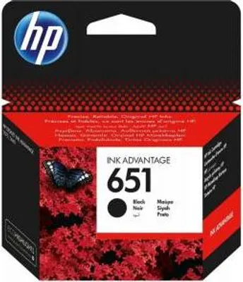 Zdjęcie produktu dla HP Oryginalny, czarny wkład atramentowy 651 Ink Advantage, Standardowa wydajność, Czarny, Tusz na bazie pigmentu, 1 szt., 600 stron(y)