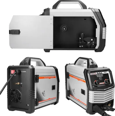 Produktbild von Schweißmaschine, Eingangsspannung 220V, Ausgangsstrom 20-160A, Abmessungen 15 x 7 x 11 Zoll, tragbares Design, Überhitzungsschutz