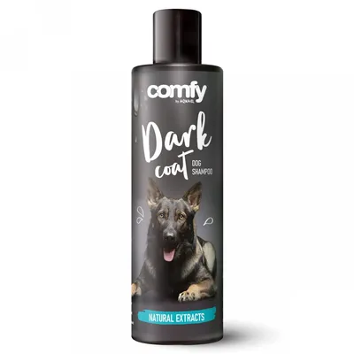 Produktbild von Comfy Hundeshampoo Dark Coat 250 ml – Pflege für schwarzes Fell, Walnussextrakt, Glanz & intensive Farbauffrischung
