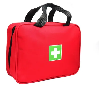 Produktbild von Erste-Hilfe-Tasche leer Rot Nylon 9,8 x 7,1 x 3,1 Zoll