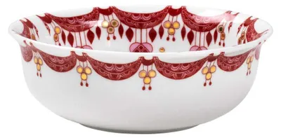 Weihnachtsschale Porzellan rot Ø16 cm Golddekor
