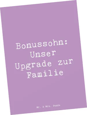 Produktbild von Mr. & Mrs. Panda Postkarte Spruch Bonussohn Wertschätzung - Lavendeltraum - Geschenk, Familienbindung, Postkarten, Ansichtskarte, Grußkarte, Familienzusammenführung