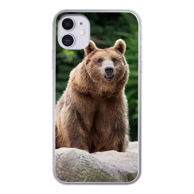 Produktbild von MuchoWow® Handyhülle Schutzhülle Hülle für iPhone 11 Wald - Bär - Steine Silikon Softcase Handy Hülle - Handytasche