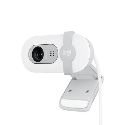 Image de Webcam Full HD 1080p, Logitech Brio 100, Microphone intégré, Blanc