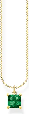 Produktbild von Thomas Sabo KE2156-472-6 Halskette mit Anhänger Damen Grüner Stein Silber Gold