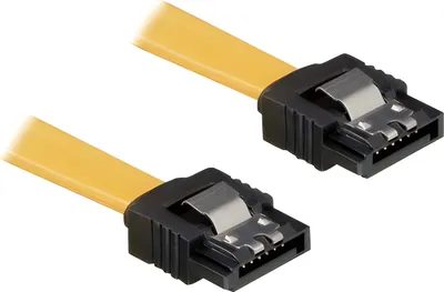 Produktbild von DELOCK SATA-Kabel SATA -> SATA St/St 0.70m gelb Clips