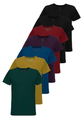 Produktbild von Tazzio Herren T-Shirt V-Ausschnitt 7er-Pack E107 (Mix TZJ-4, XXL)