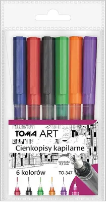Immagine prodotto di Cienkopisy kapilarne 6 kolorów z fibrową końcówką 0,5 mm