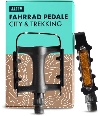 Produktbild von AARON Tour Fahrradpedale Aluminium mit Reflektoren Schwarz