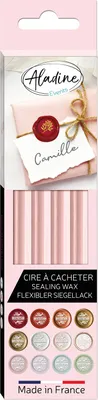 Image de Aladine Kit de bâtonnets de cire à cacheter - 4 pièces rose pastel pour les projets de bricolage