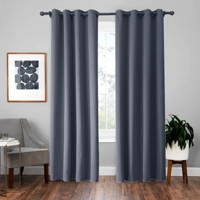 Produktbild von Topchances Vorhänge 275cm x 132cm,Thermo Verdunklungsgardine Ösenschal Deko Vorhang Blickdicht Verdunkelung Gardine, Grau