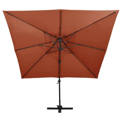 Image de vidaXL Parasol ampli avec aération 300x300 cm Terracota