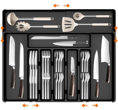 Produktbild von Verstellbarer Besteckbehälter für die Küche mit 6 bis 10 Fächern