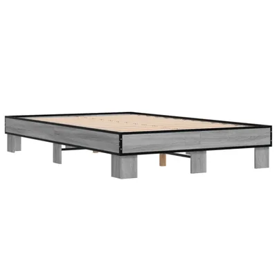 Produktbild von Bettgestell Grau Sonoma 140x200 cm Holzwerkstoff und Metall