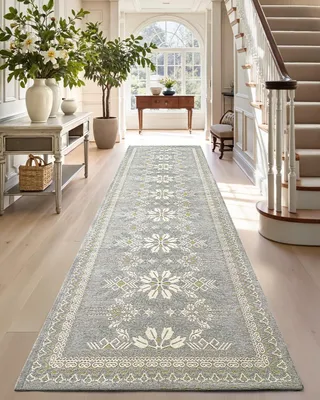 Teppichläufer 70x243 cm, Antirutsch, waschbar, Grau