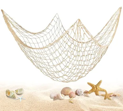 Fischernetz mediterran 200×100 cm Baumwolle Wanddeko