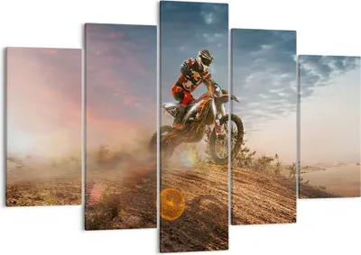 Produktbild von Bild auf Leinwand - Leinwandbild - Motor Reiten Helm - 150x100cm - Wand Bild - Wanddeko - Leinwanddruck - Bilder - Kunstdruck - Wanddekoration - Leinwand bilder - Wandkunst - EA150x100-3475