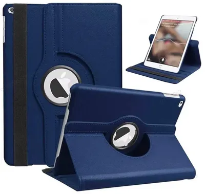 Obrázek produktu pro CHPN - Obal na iPad - Pouzdro na tablet - Kompatibilní s Apple iPad - Otočné o 360° - Tmavě modrá - Ochranné pouzdro pro iPad 2017 '97 - Kryt pro 5. a 6. generaci