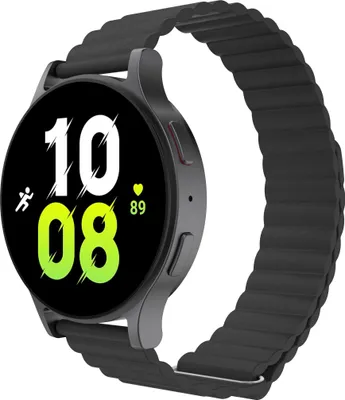Image de Cazy Bracelet Compatible avec Samsung Galaxy Watch (Magfit) – Bracelets de Montre Connectée – Bracelet Universel compatible pour Samsung Galaxy Watch 7 / Watch 6 / Watch 5 / Watch 4 / Watch FE - Noir