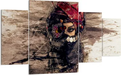 Produktbild von Bild auf Leinwand - Leinwandbild - Frau Folklore - 160x90cm - Wand Bild - Wanddeko - Wandbilder - Leinwanddruck - Bilder - Kunstdruck - Wanddekoration - Leinwand bilder - Wandkunst - DL160x90-3858