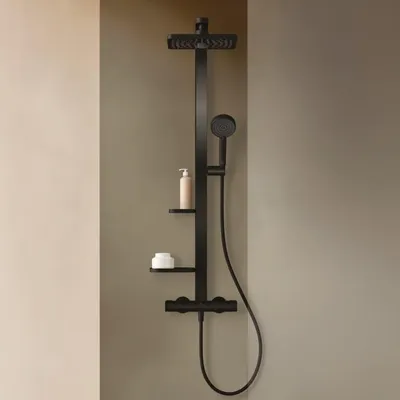 Produktbild von Ideal Standard Ceratherm ALU+ Duschsystem Aufputz, mit Thermostat 34,5 x 50,1 x 111,3 cm