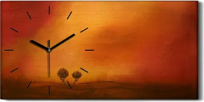 Produktbild von Wanduhr Uhr Wandbild Leinwand Geräuschlos 60x30 Malerei Abstrakte Bäume Kunst - schwarze Hände
