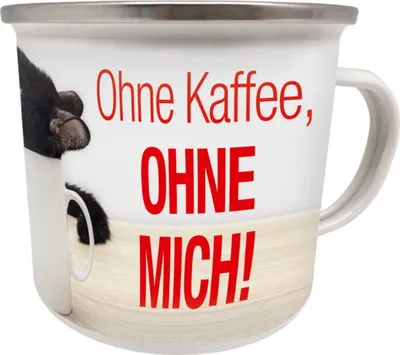 Produktbild von Kult Emaille Becher 0,5 L - OHNE KAFFEE - OHNE MICH , EB 93